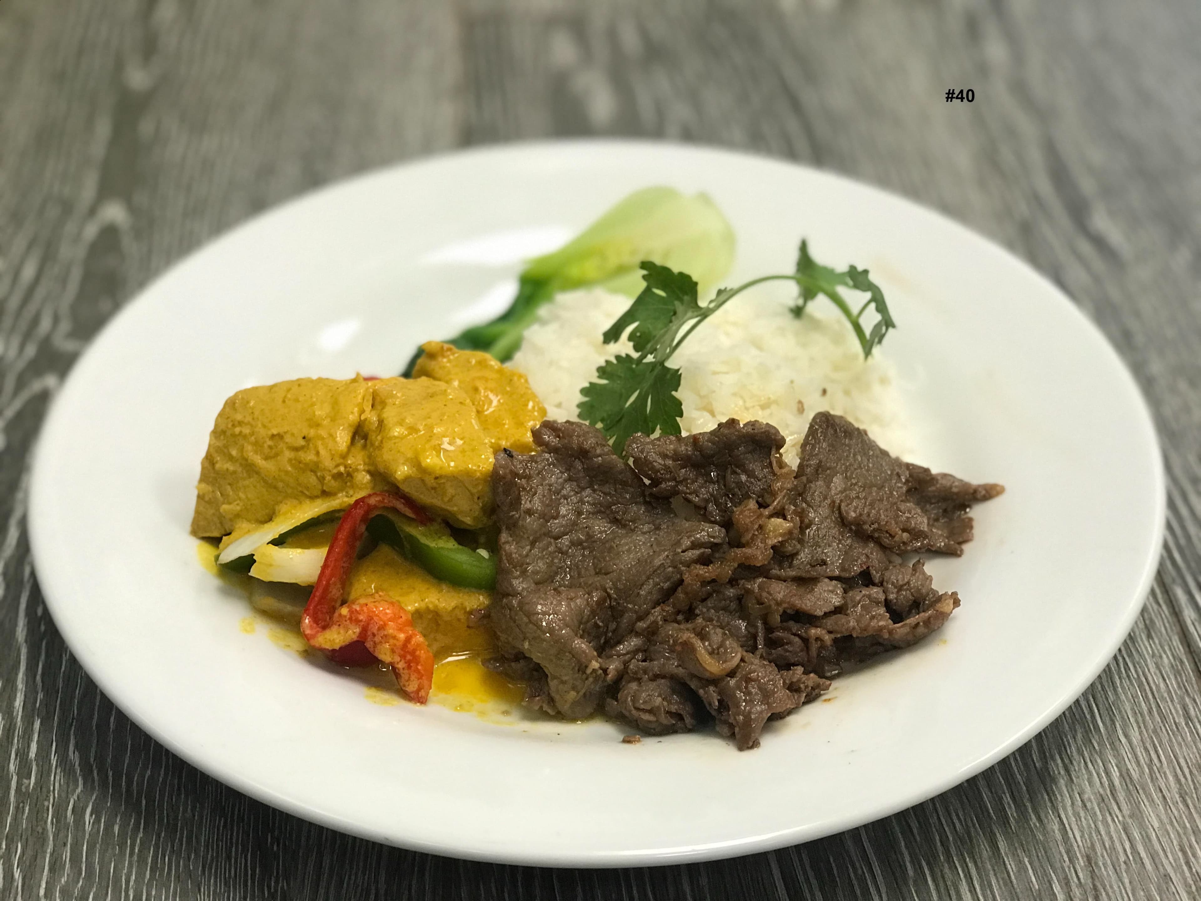 Curry Chicken & Beef Rice Plate